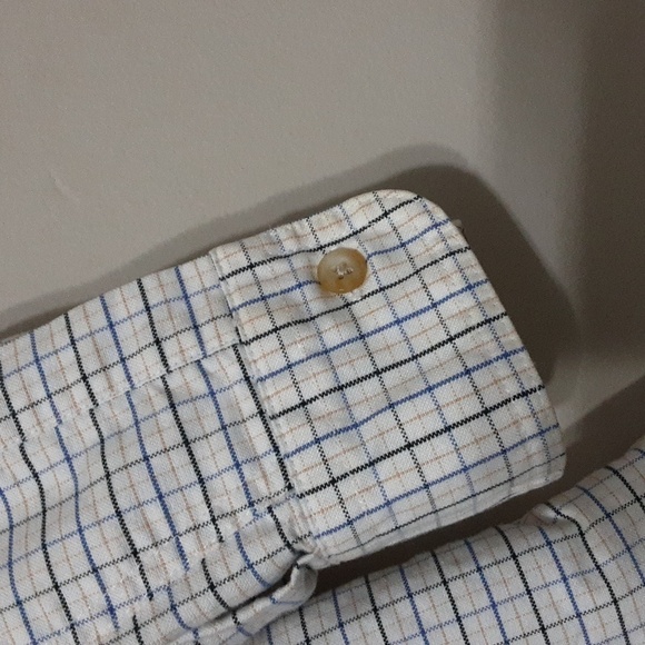 Woolrich men plaid casual button down shirt  L casual office y2k retro white - Picture 3 of 7